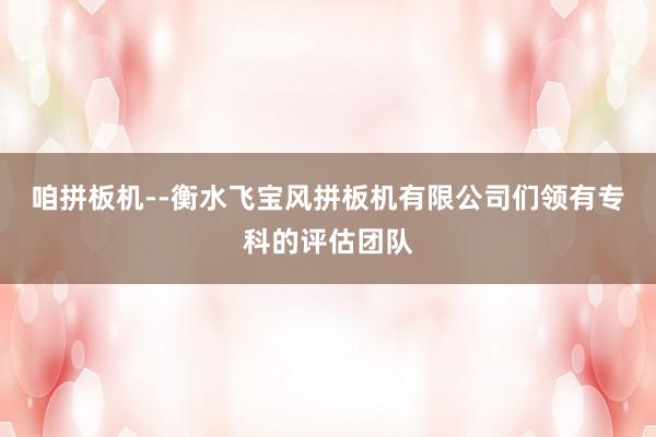 咱拼板机--衡水飞宝风拼板机有限公司们领有专科的评估团队